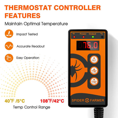 Seedling Heat Mat & Controller Set - 48in. x 20.75in. - Spider Farmer