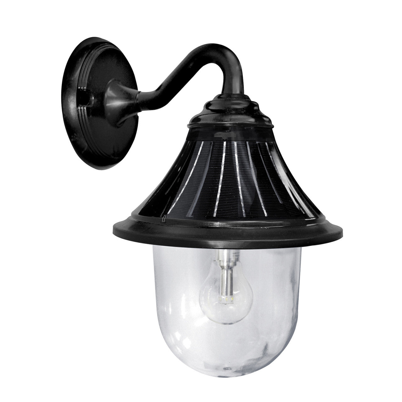 Solar LED Orion Wall Light - 150 Lumens - 2700K - Black Finish - Gama Sonic