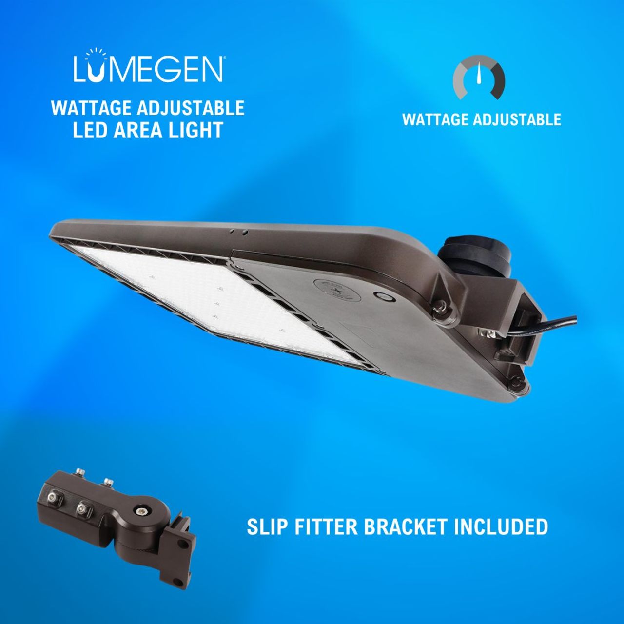 LED Area Light with Slip Fitter Bracket - Wattage Adjustable 200W/240W/300W - 5000K - LumeGen