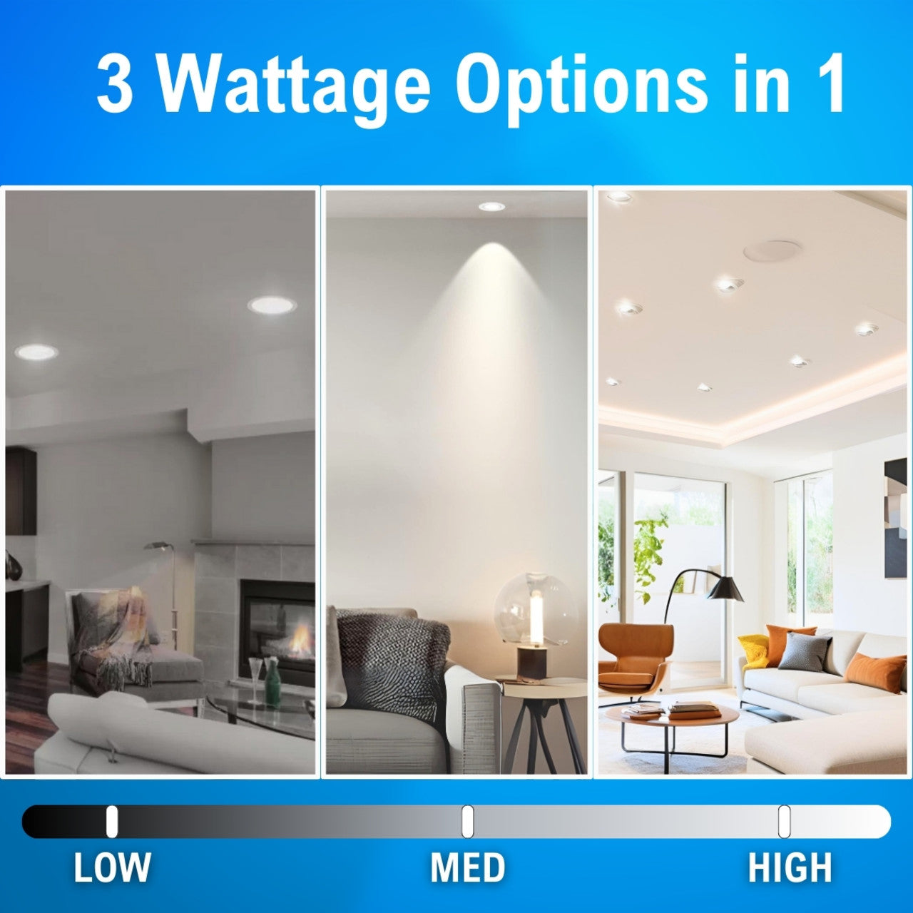 6in. LED Recessed Down Light - Wattage Adjustable up to 18W - Color Tunable 27K/30K/35K/40K/50K - LumeGen