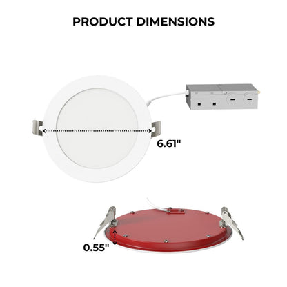 6in. LED Fire Rated Ultra-Slim Recessed Down Light - 12W - Color Tunable 27K/30K/35K/40K/50K - LumeGen