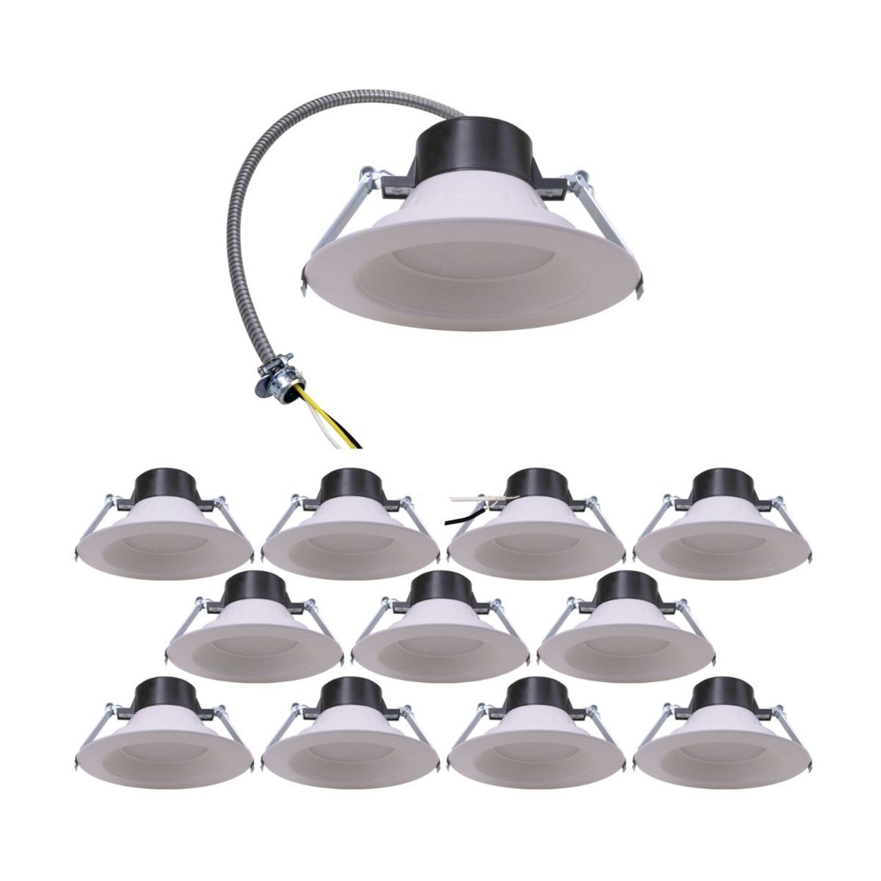 Case of 12 - 6in LED Recessed Down Light with Baffle Trim - 13W - 1100 Lumens - Color Selectable - Energetic Lighting