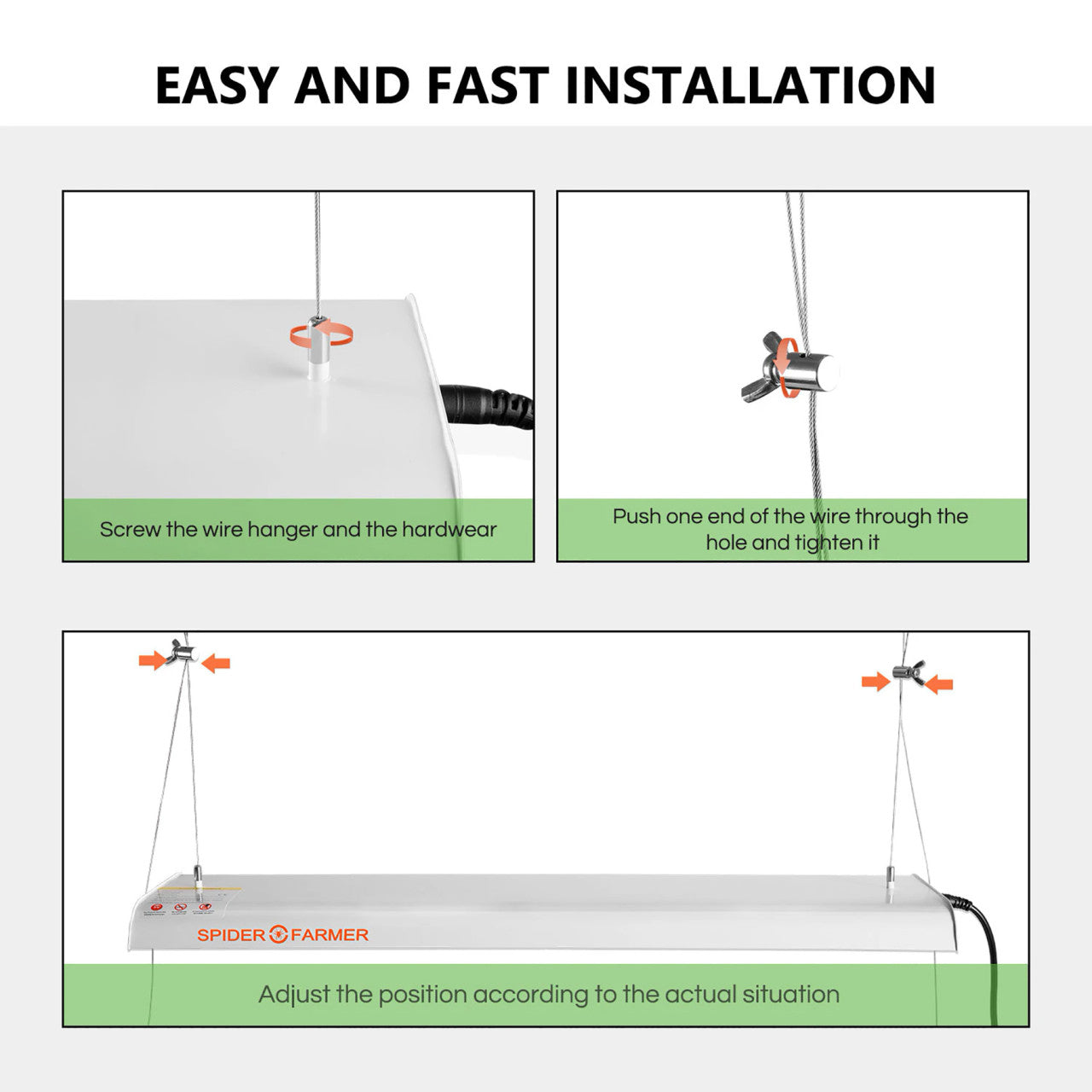 LED Full Spectrum Indoor Grow Light - 74W - Spider Farmer