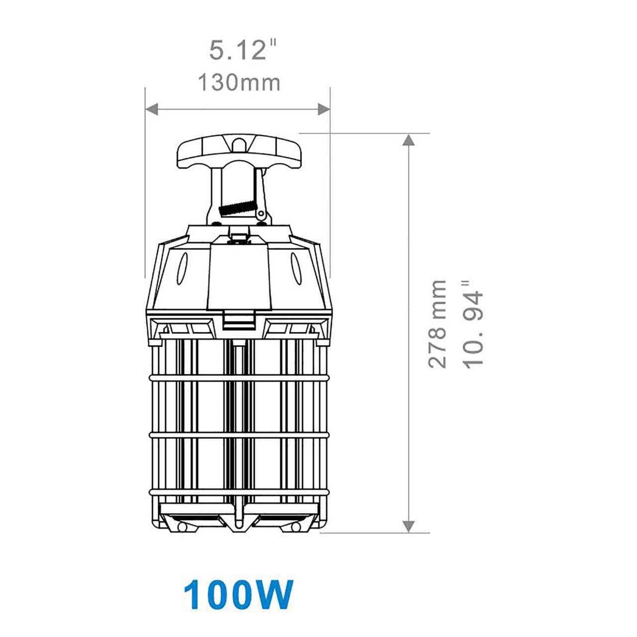 LED Temporary Work Light - 100W - 12,000 Lumens - 5000K