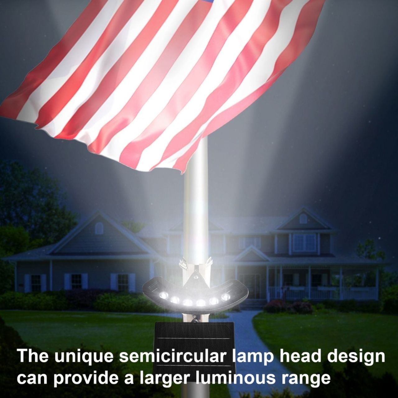 Solar LED Curved Spot Light - Ground Stake or Pole Installation - 6 LEDs - LumeGen