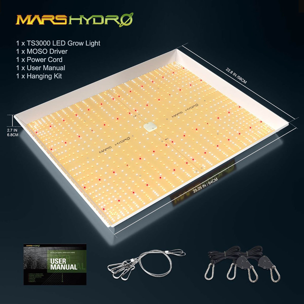 LED Full Spectrum Indoor Grow Light Panel - 450W - Mars Hydro