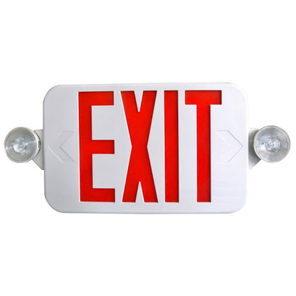 LED Low Profile Exit & Emergency Combo Sign - High Lumen - Red/Green Letters - 90 Min. Emergency Runtime - LumeGen