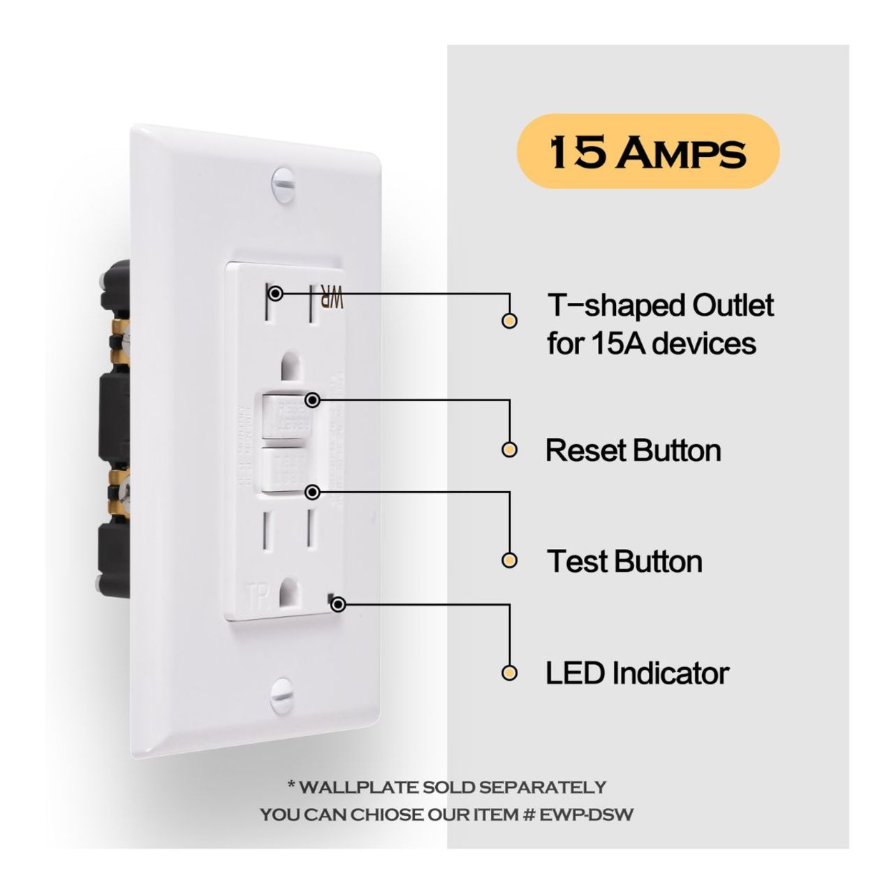 Case of 4 - Receptacle Duplex GFCI Tamper & Weather Resistant