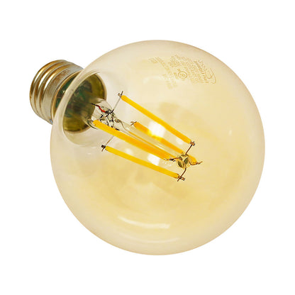 LED G25 Amber Filament - 7W - Dimmable - 75W Equiv - 600 Lumens - 2200K - Euri Lighting