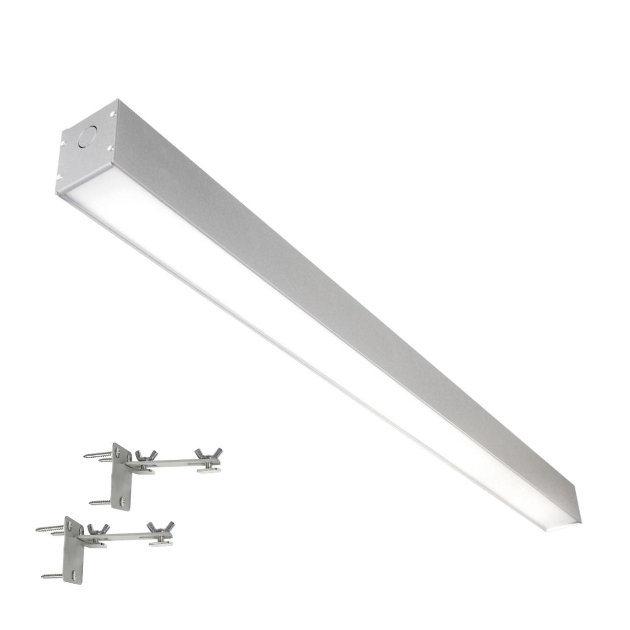 Wall Mount LED 4ft. Linear Light - 40 Watt - Color Tunable 3000K/4000K/5000K - Silver Lamp Body - LumeGen