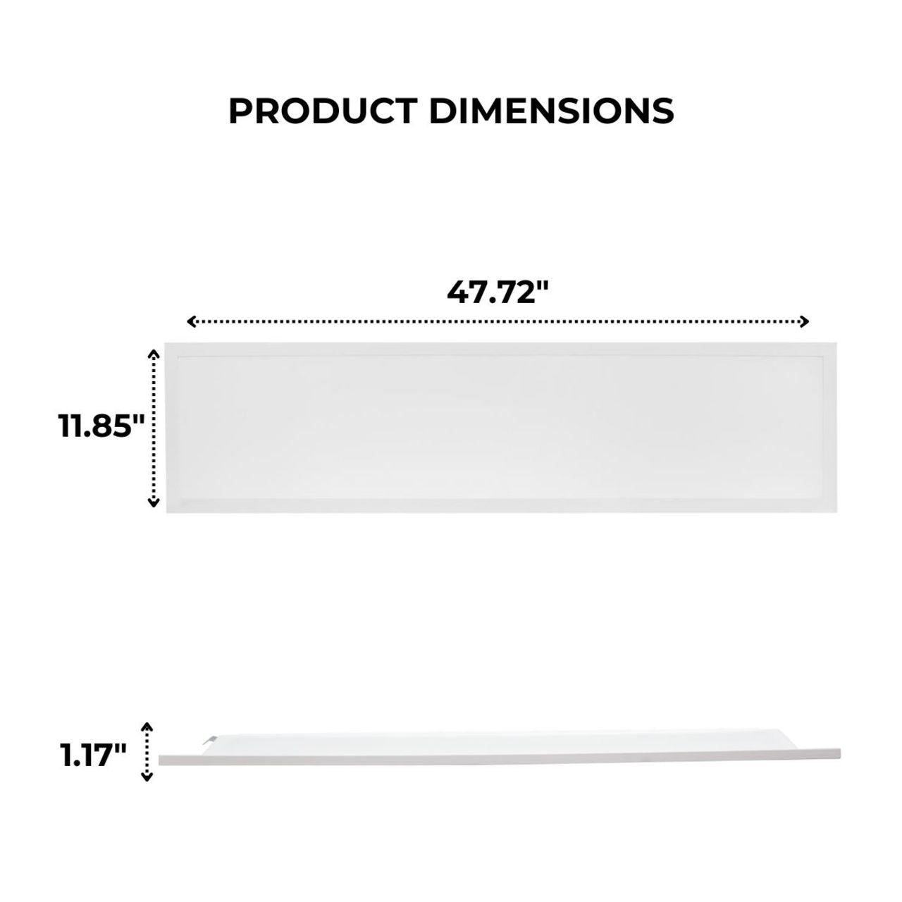 Case of 4 - 1x4 LED Flat Panel Light - Wattage Adjustable 20W/25W/30W/35W/40W - 5 Color Tunable - LumeGen