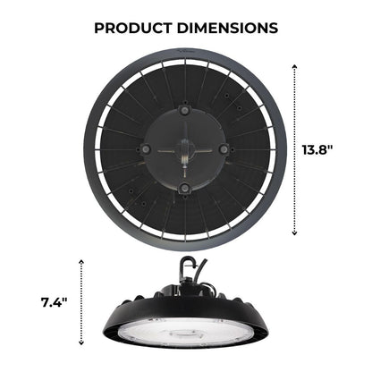 LED UFO High Bay - Wattage Adjustable 200W/240W/300W - 5000K - Plug-in Microwave Motion Sensor - LumeGen