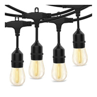 48ft Heavy-Duty S14 String Light - 24 E26 Sockets - 20AWG - 1W S14 Bulbs - LumeGen