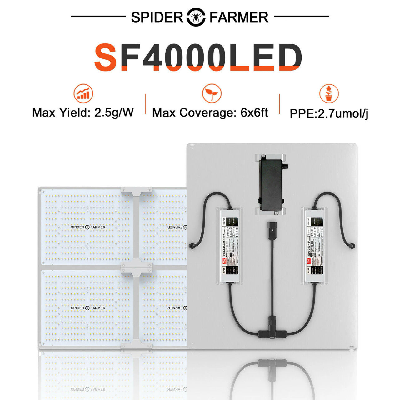 LED Full Spectrum Indoor Grow Light - 450W - Spider Farmer