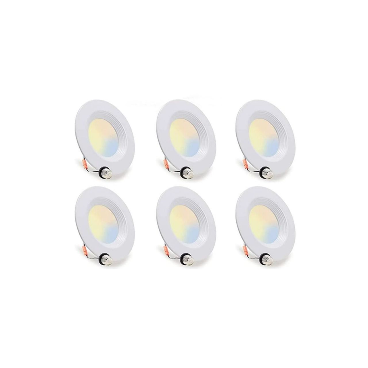 Case of 6 - 6in LED Recessed Retrofit - 15W - 1200 Lumens - Color Selectable - E26 Base - Energetic Lighting