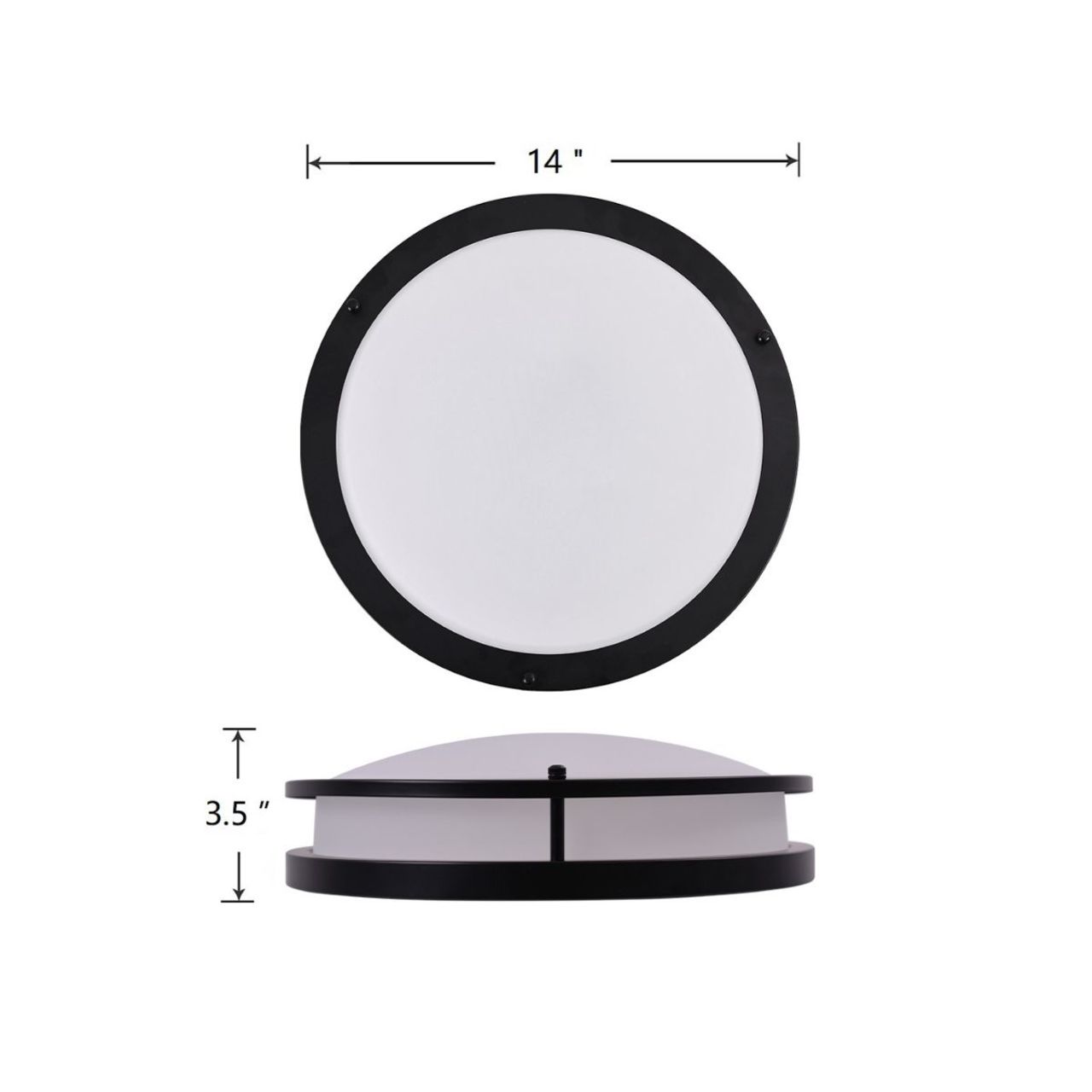 14in LED Double Ring Round Flush Mount Light - 28W - 1700 Lumens - Color Selectable - Energetic Lighting