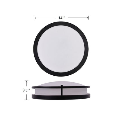 14in LED Double Ring Round Flush Mount Light - 28W - 1700 Lumens - Color Selectable - Energetic Lighting