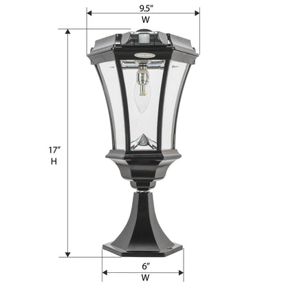 LED Victorian Solar Lamp with Motion Sensor with Three Mounting Options - 100 Lumens - 2700K - Black Finish - Gama Sonic