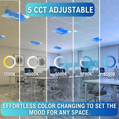 Case of 4 - 2x2 LED Flat Panel Light Cloud Design - 5 Wattage Adjustable - 5 Color Tunable - LumeGen