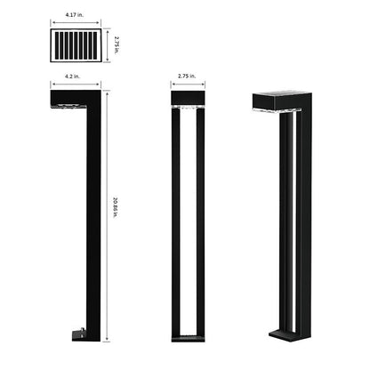 2-Pack Solar LED Bollard Light - 50 Lumens - 3000K - LumeGen