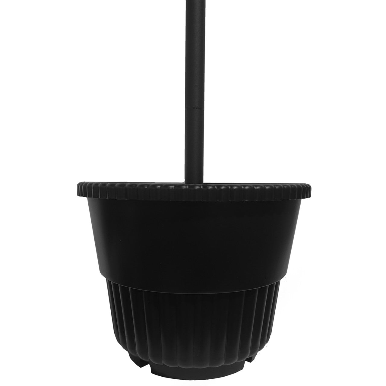 Solar LED Triple-Head Solar Lamp with Post Set and Planter - 90 Lumens - Black Finish - Gama Sonic