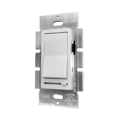 LED 0-10V Wall Dimmer - Decor Slide - 600W Max - White Finish - SWITCH ONLY