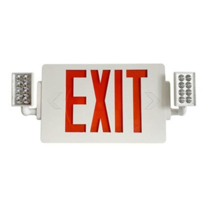 Case of 2 - LED H3 Combo Safety Exit Sign - Adjustable LED Lamp Heads - 90 Min. Emergency Operation - 120/277V - Beyond LED Technology