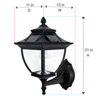 Solar LED Pagoda Lantern Light - Black - Gama Sonic