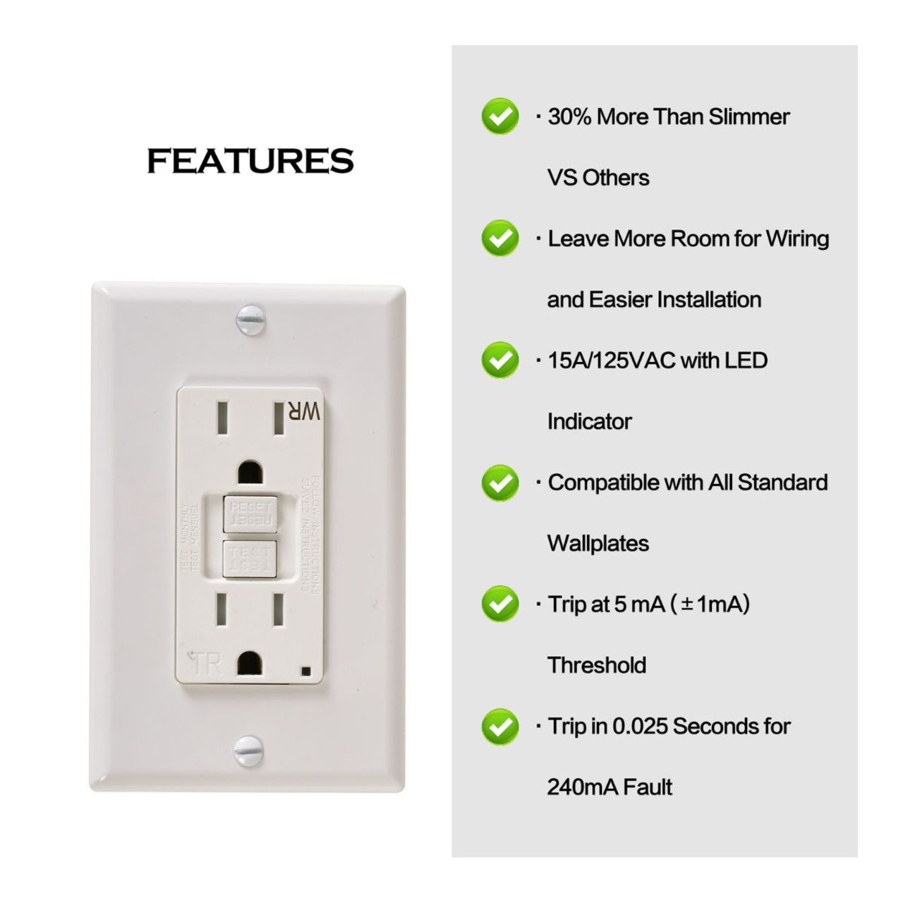 Case of 4 - Receptacle Duplex GFCI Tamper & Weather Resistant