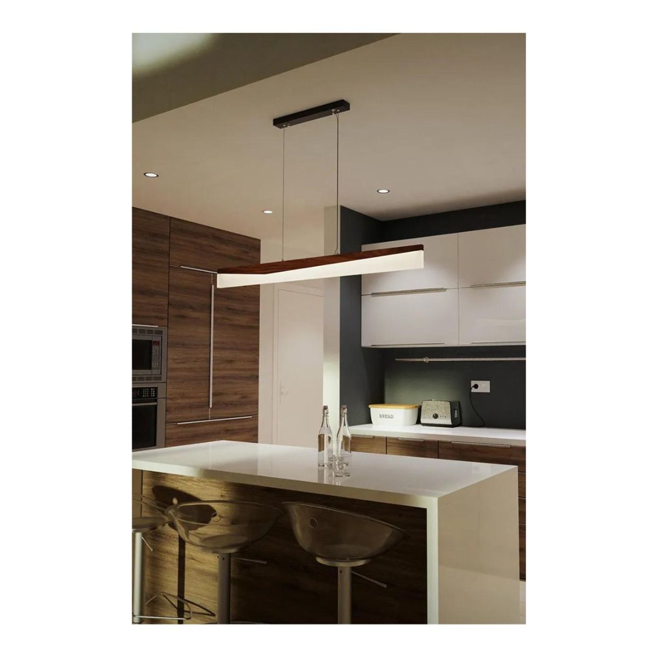 47in. Artisan Wood Collection Linear Pendant Smoke Reflection - 20W - 1795 Lumens - 3000K - Euri Lighting