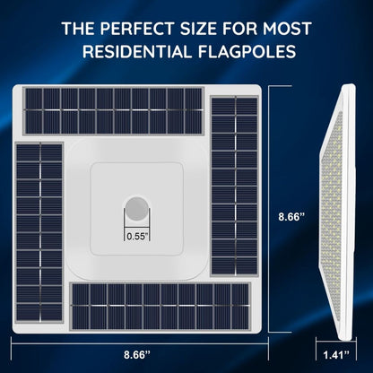 Solar LED Square Flagtop Pole Light - 680 Lumens - 320 LEDs - LumeGen