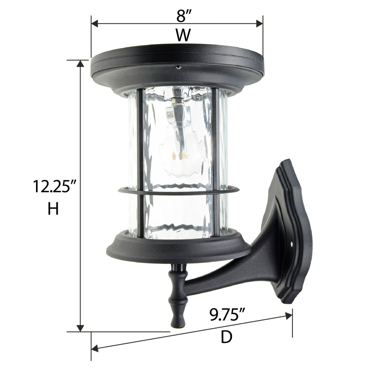 Solar LED Silo Post Light - 100 Lumens - 2700K - Black Finish - Gama Sonic