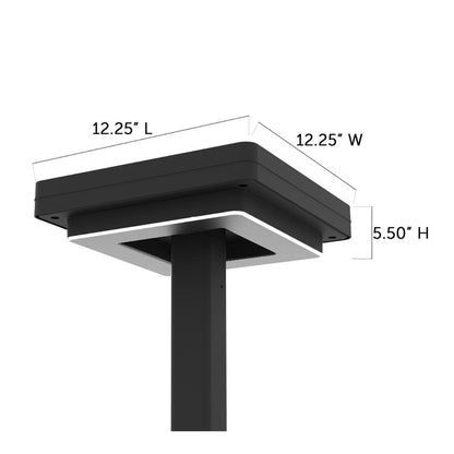 Solar LED Contemporary Square Post Light Head - Black Finish - Gama Sonic