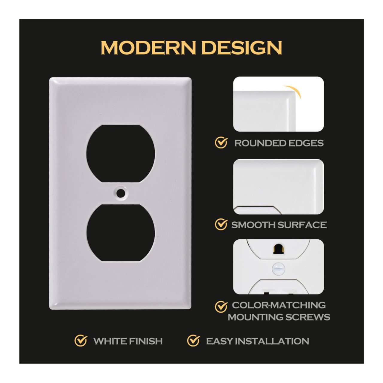 Case of 25 - Wall plate Decorative Duplex - 1-Gang - Energetic Lighting