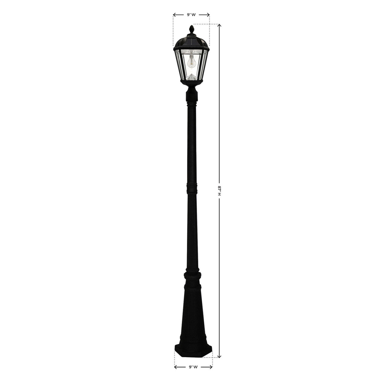 Solar LED Royal Bulb Lantern Light - Black - Gama Sonic