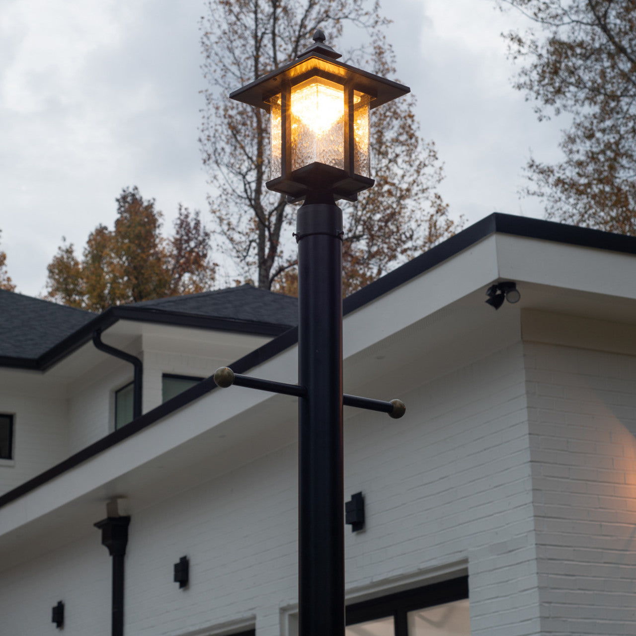 Solar LED Casita Post Light - Black Finish - Gama Sonic