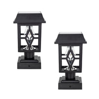 Solar LED Luna II Post Light - 2-Pack - Black Finish - Gama Sonic