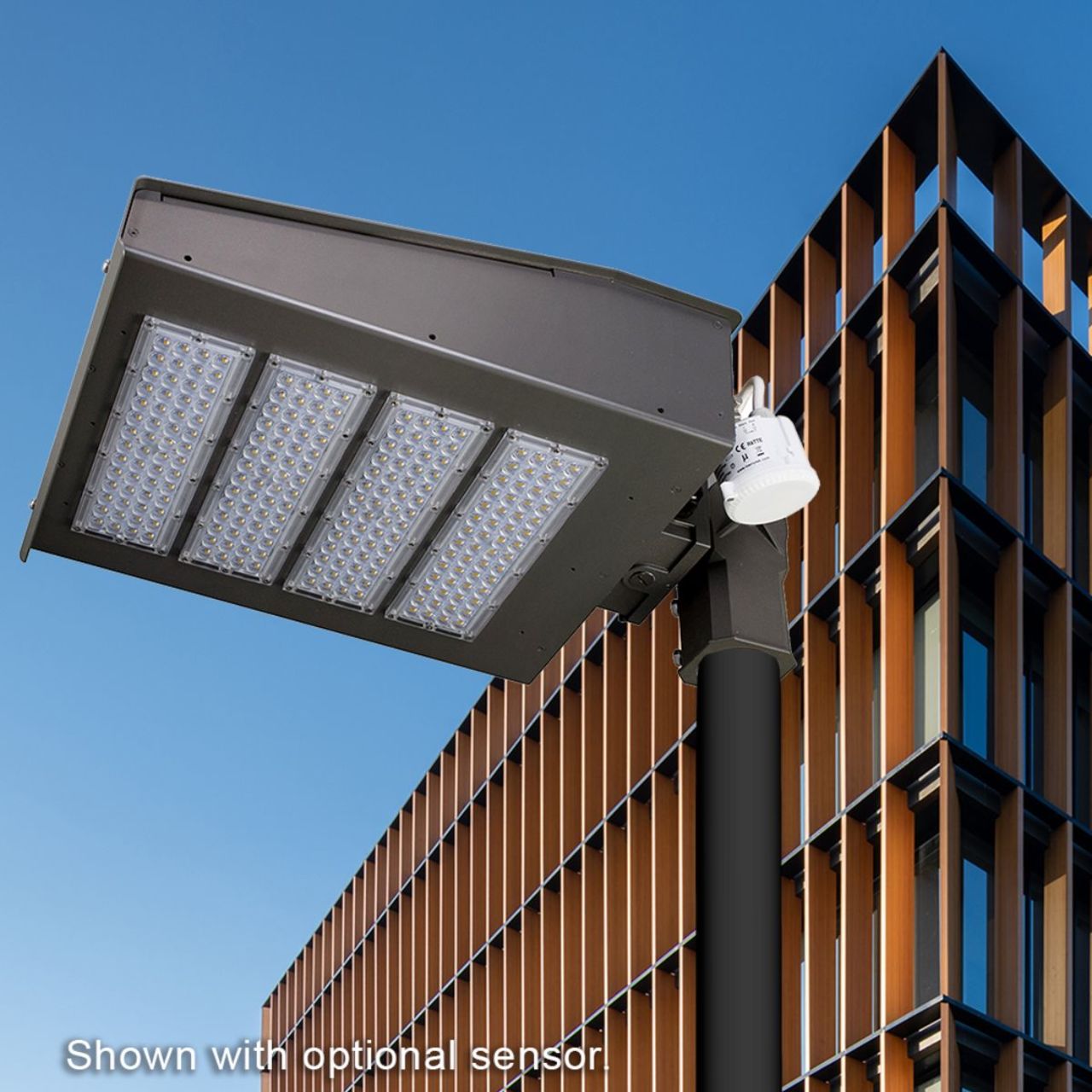 LED Shoebox Area Light w Slip Fitter Mount - 158W - 18,440 Lumens - Photocell - Energetic Lighting