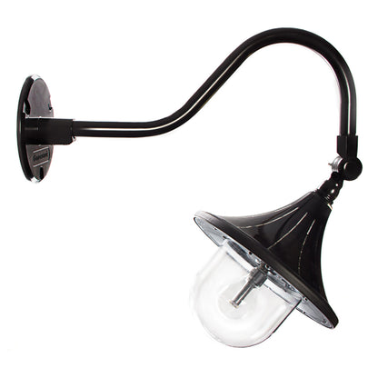 Solar LED Plaza Gooseneck Light - 180 Lumens - 2700K - Black Finish - Gama Sonic