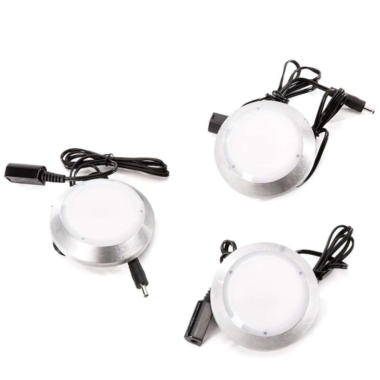 3-Pack 2.75in. LED Plug-In Puck Light Under Cabinet Lighting Kit - 595 Lumens - 4000K - Good Earth