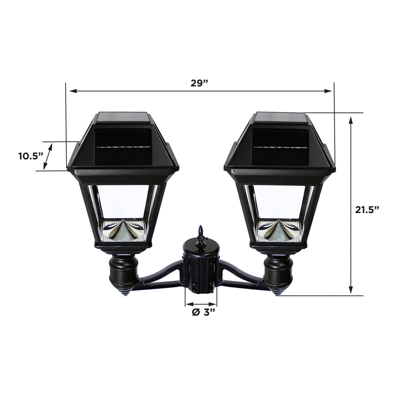 Solar LED Imperial III Commercial Post Light - Dual Color Temperature - Gama Sonic