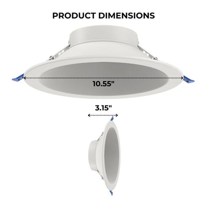 10in. LED Recessed Down Light - Wattage Adjustable up to 38W - Color Tunable 27K/30K/35K/40K/50K - LumeGen