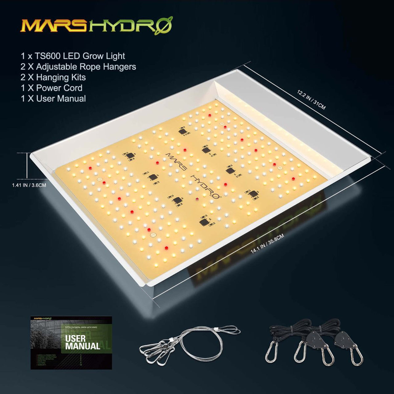 LED Full Spectrum Indoor Grow Light Panel - 100W - Mars Hydro