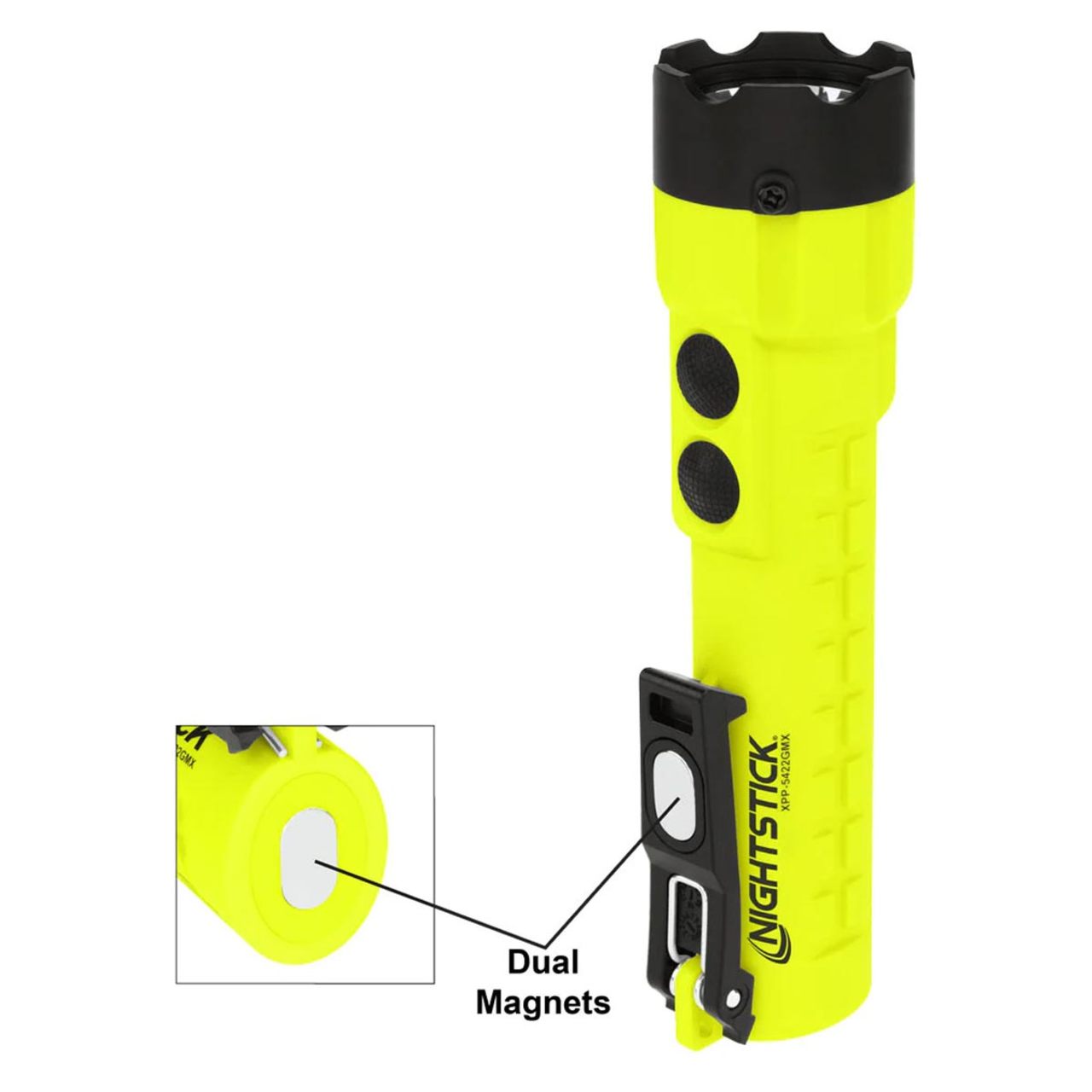 Nightstick Intrinsically Safe Dual-Light Flashlight w/Magnets - 3 AA (not included) - Green - UL913