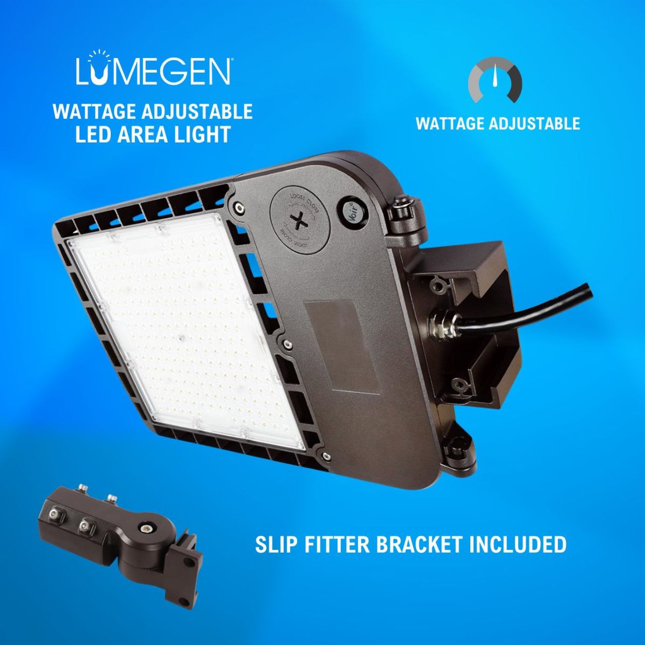 LED Area Light with Slip Fitter Bracket - Wattage Adjustable 70W/100W/150W - 5000K - LumeGen