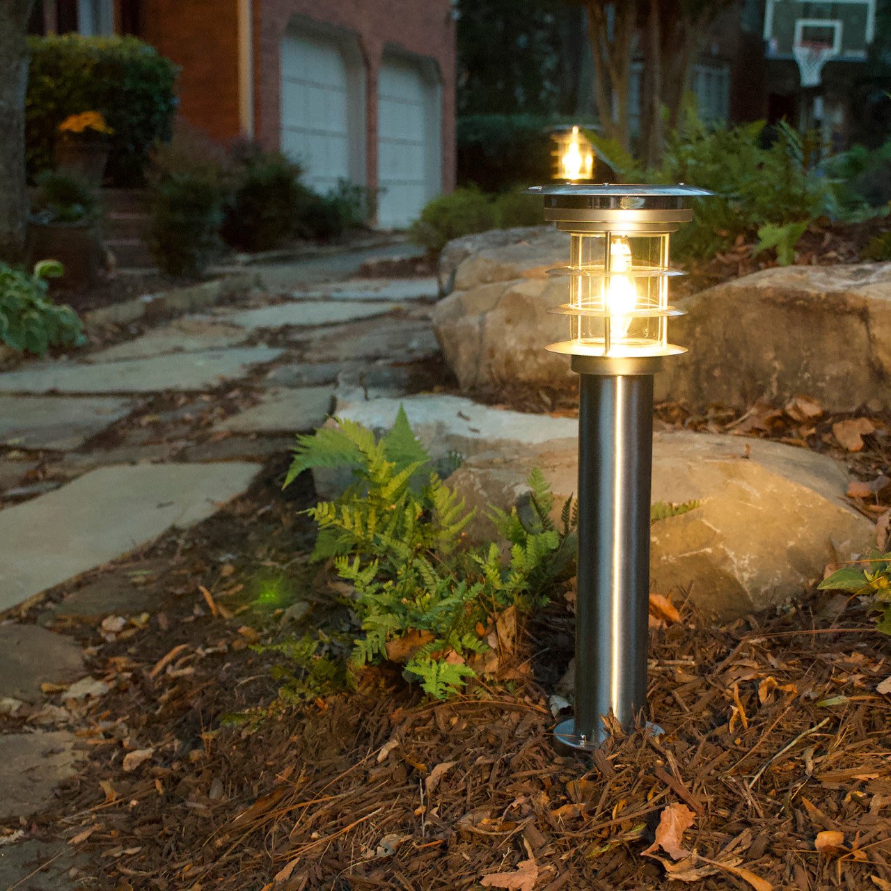 Solar LED Stainless Steel Bollard Light - Gama Sonic