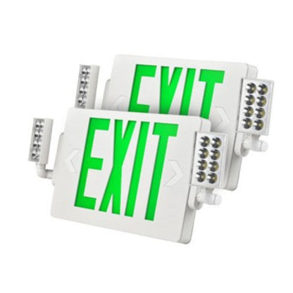 Case of 2 - LED H3 Combo Safety Exit Sign - Adjustable LED Lamp Heads - 90 Min. Emergency Operation - 120/277V - Beyond LED Technology