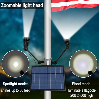 Solar LED Adjustable Flag Light - High Output 3W Cree LEDs - LumeGen