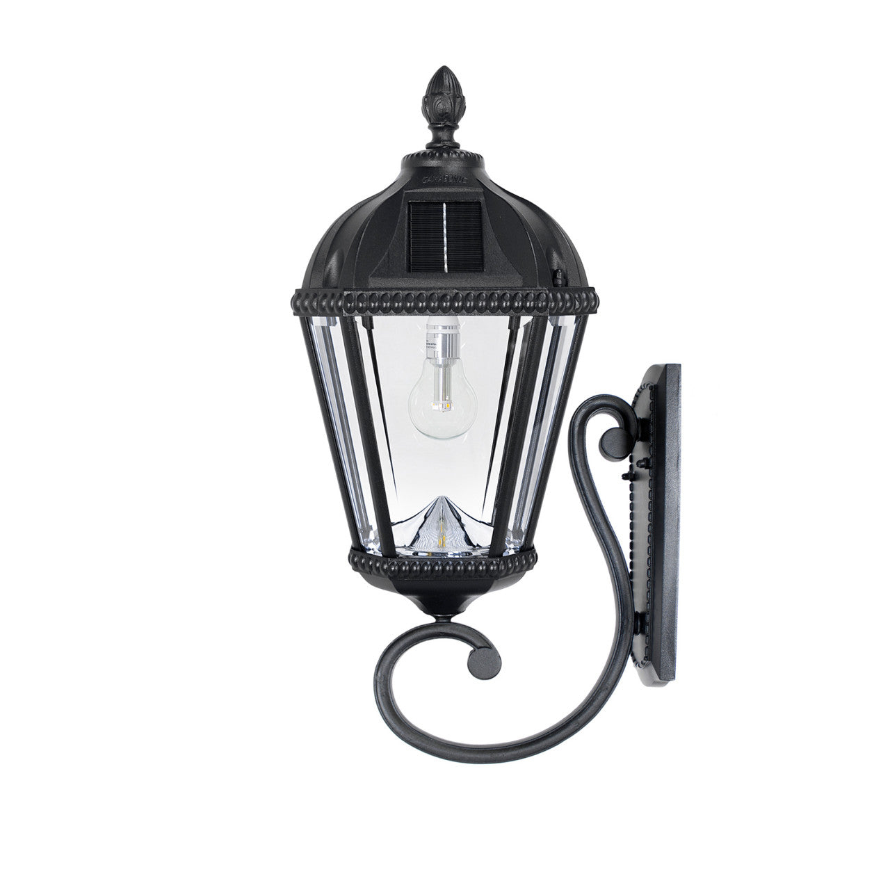 Solar LED Royal Bulb Lantern Light - Black - Gama Sonic