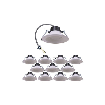 Case of 12 - 6in LED Recessed Down Light with Baffle Trim - 18W - 1650 Lumens - Color Selectable - Energetic Lighting